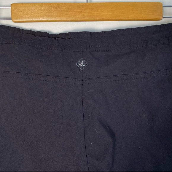 prAna Bliss Wide Leg Black Capri Pants Split Hem Drawstring  Small Nylon Outdoor - Picture 7 of 13